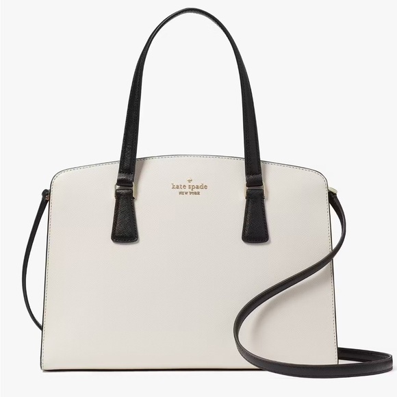 Kate Spade Medium Satchel Purse  Perry Color Block NWT Warm Beige - Picture 1 of 16